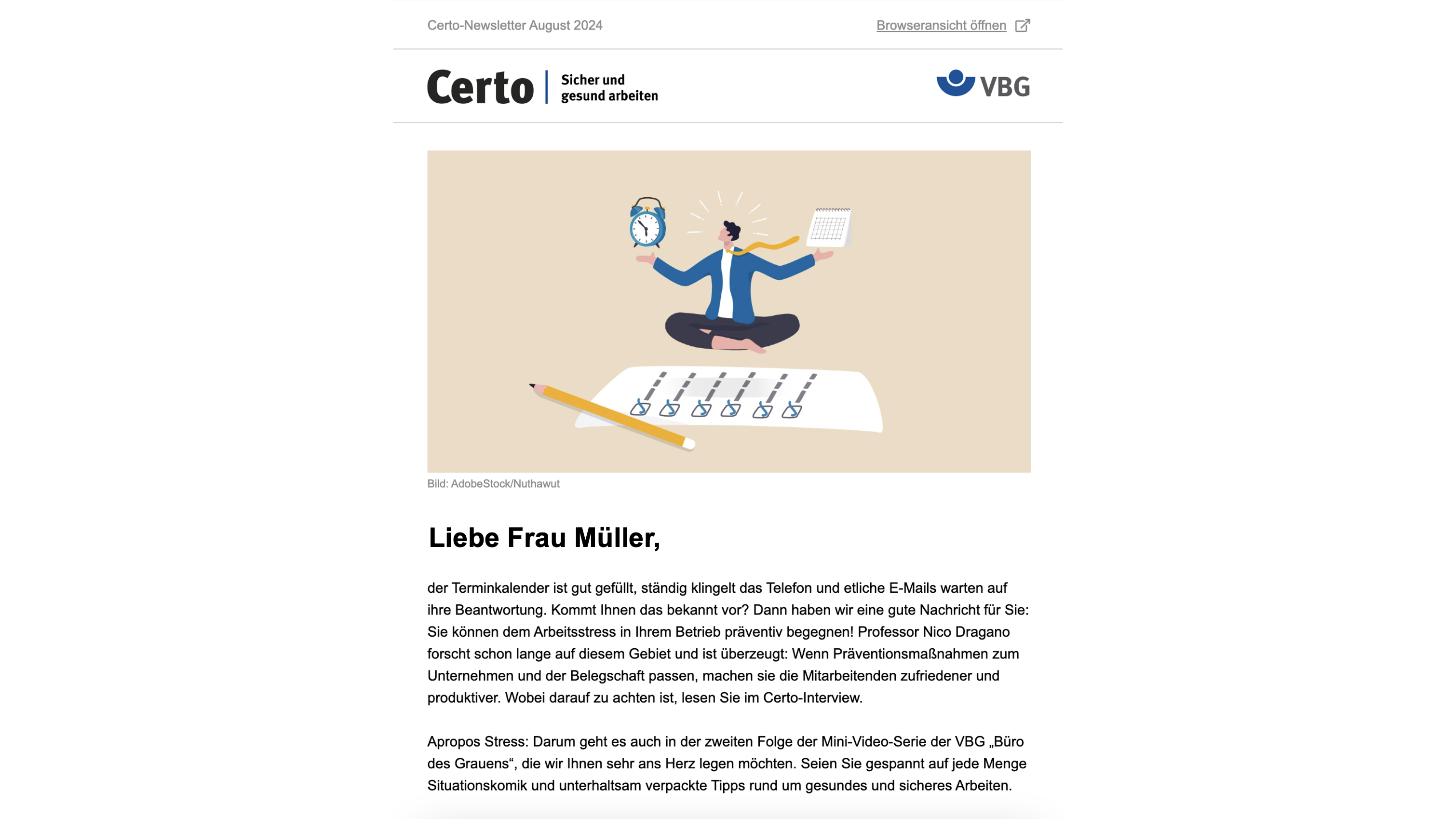 Eine handverlesene Auswahl neuer Beiträge und aktuellen Informationen werden monatlich mit dem Certo-Newsletter versendet.